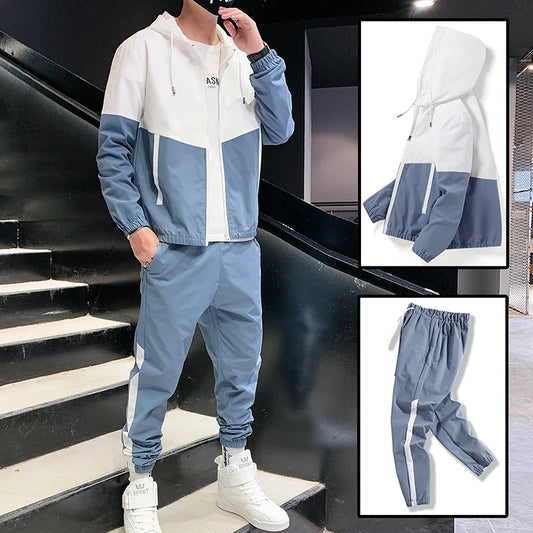 Survêtement pour hommes, jogging décontracté, vêtements de sport à capuche, vestes et pantalons, ensembles 2 pièces, costume de sport de course hip-hop