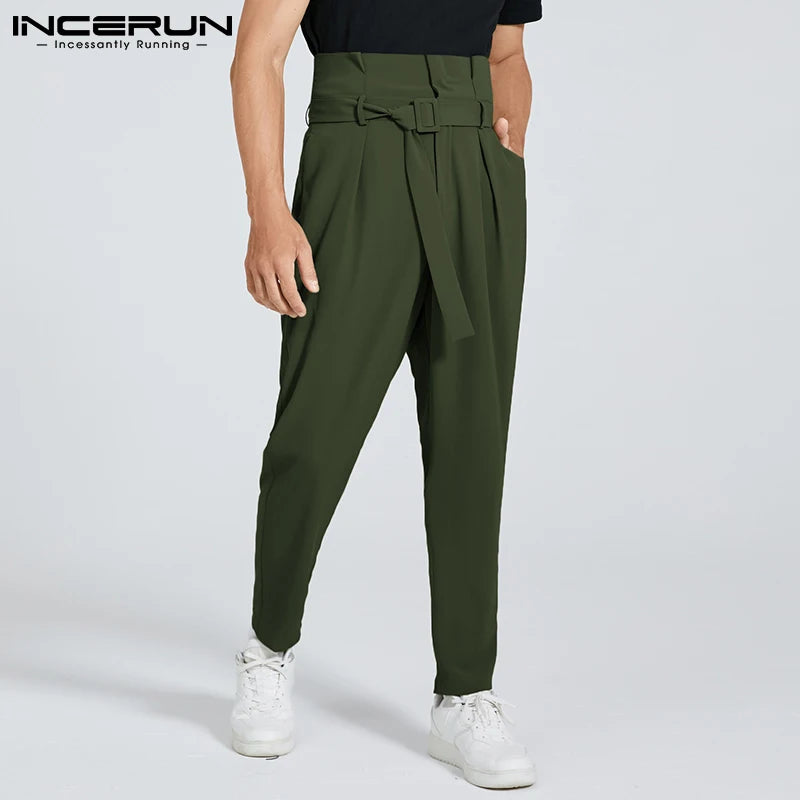 INCERUN Amerikanischen Stil, Mode, Neue Männer Pantalons Casual Streetwear Hosen Männlichen Schnürung Große Tasche Fracht Lange Hosen S-5XL 2023