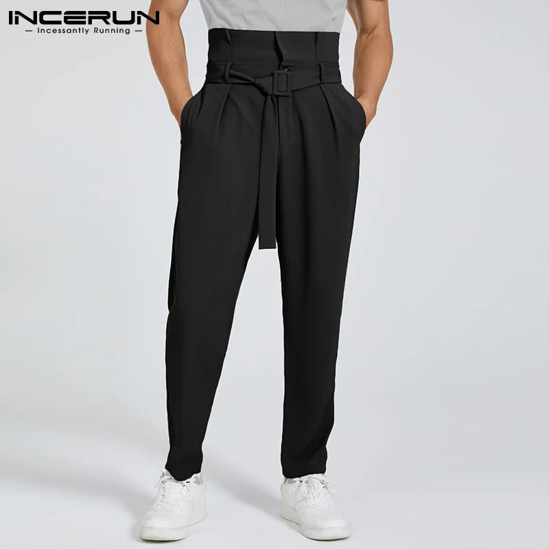 INCERUN Style américain Mode Nouveaux Hommes Pantalons Décontractés Streetwear Pantalons Hommes À Lacets Grande Poche Cargo Pantalons Longs S-5XL 2023