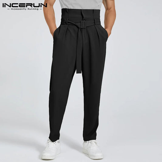 INCERUN American Style Fashion New Men Pantalons Casual Streetwear Trousers Male Lace-up Big Pocket Cargo Long Pants S-5XL 2023