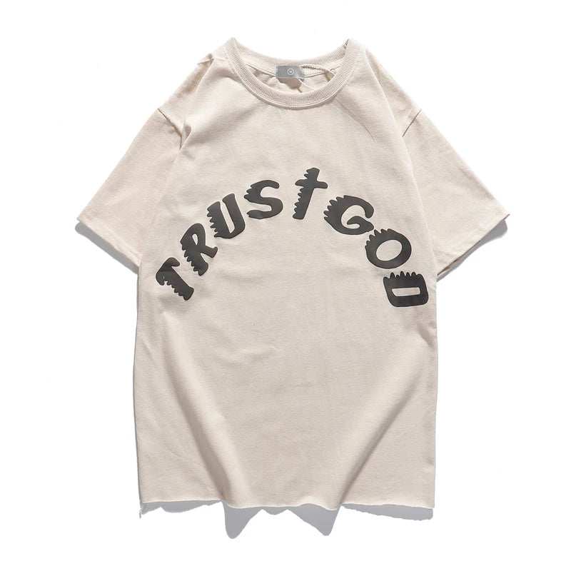 T-shirt oversize pour homme Kanye West Kids See Ghosts Tour imprimé commémoratif rétro ample Harajuku col rond à manches courtes