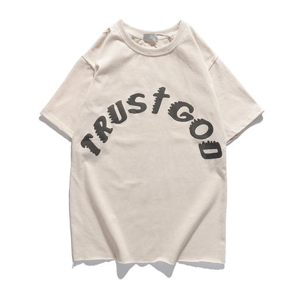 Kanye West Kids See Ghosts Übergroßes T-Shirt für Herren mit Tour-Gedenkaufdruck, Retro, lockeres Harajuku-T-Shirt mit Rundhalsausschnitt und kurzen Ärmeln