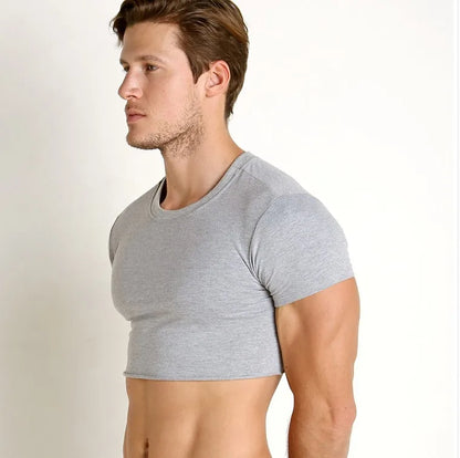 Free Shipping Summer Men's Super Short T - Shirt Gym Coat Sport Bottom  Sexy Stage Costume