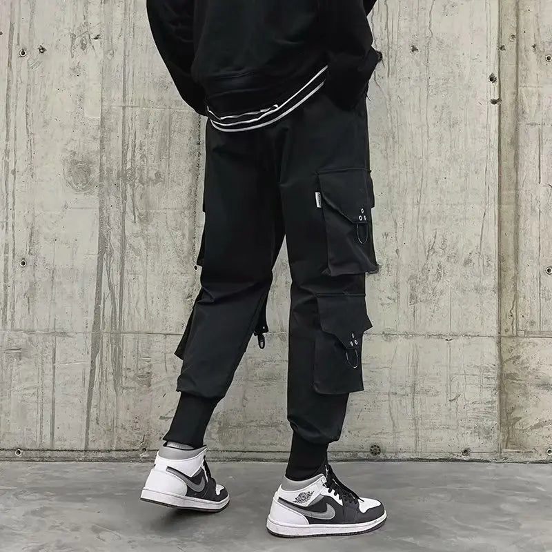 HOUZHOU Cargo Pants Men Techwear Men's Cargo Trousers Streetwear Fashion Harajuku Bottoms Joggers Jogging Japanese Streetwear