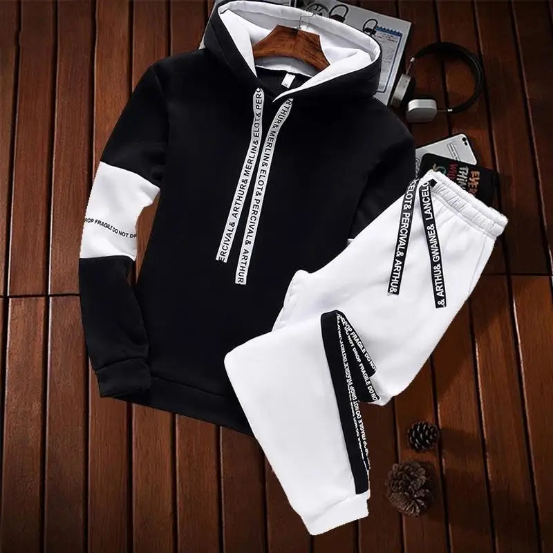 Winter Hoodie Sets Men Tracksuit Casual Hoodies Sweatshirt Piece Set Male Pullover Hoody Fashion Streetwear Clothes