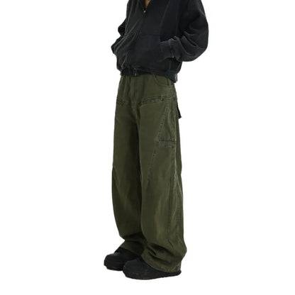 HOUZHOU Techwear Wide Cargo Pants Men Hip Hop Wide Leg Trousers Male Streetwear Loose Casual Oversize Korean Mens Clothing