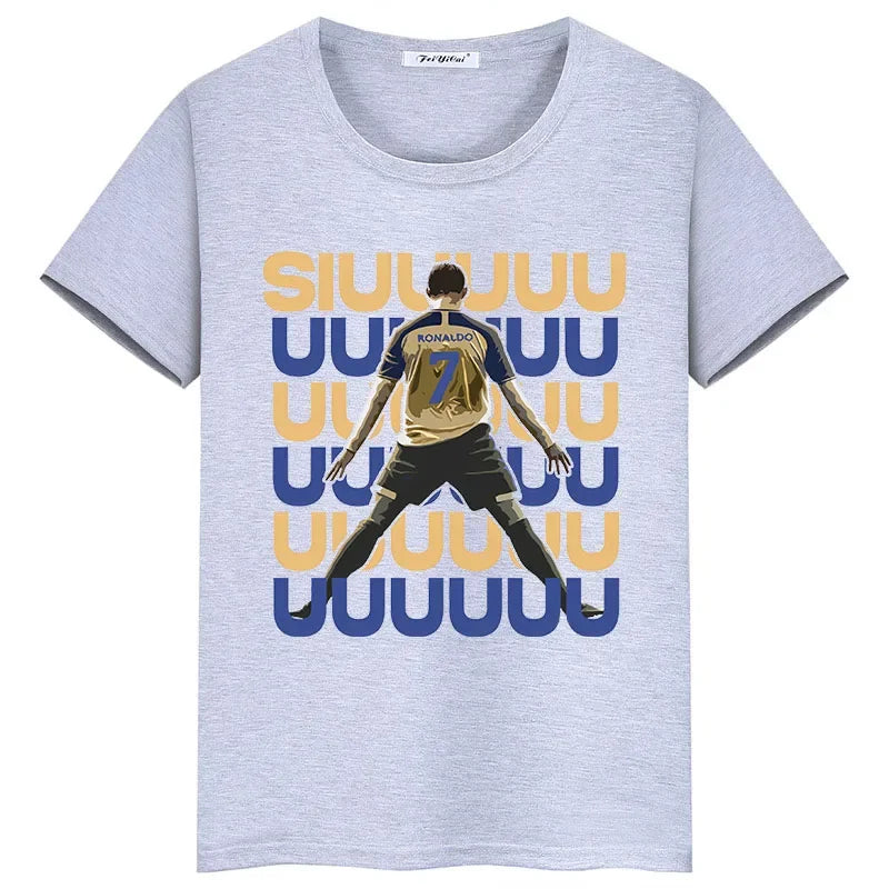 Ronaldo Letter Print Short Sleeve Custom Children T-shirt, Summer Clothes, Children Casual Clothes