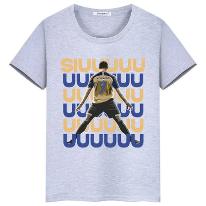 Ronaldo Letter Print Short Sleeve Custom Children T-shirt, Summer Clothes, Children Casual Clothes