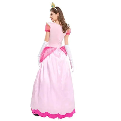 New Princess Dress Palace Party Queen Skirt Pink Peach Blossom Clothes Anime Halloween Costumes for Women