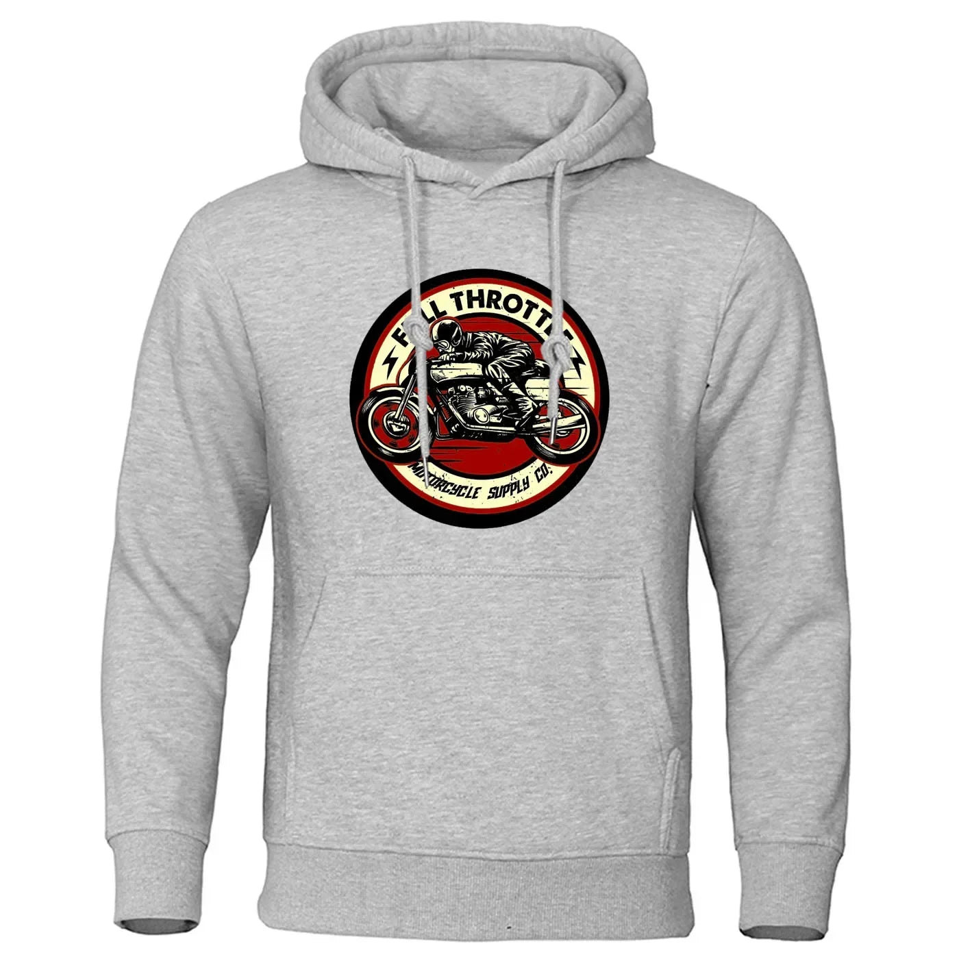 Men's Coffee Racer Rockabilly Biker Pullover,Wool Warm Hoodies,Men's Hoodies,Hip Hop Sportswears,Autumn,Winter