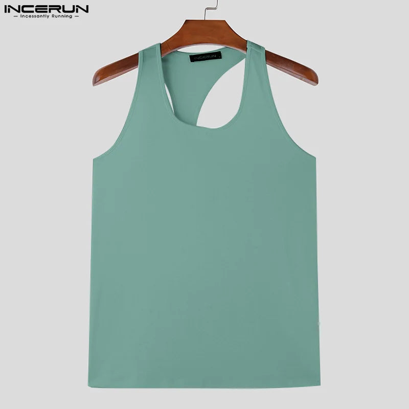 Handsome Well Fitting Tops INCERUN New Men Solid Simple Vests Summer Casual Streetwear All-match Sleeveless Tank Tops S-5XL 2024