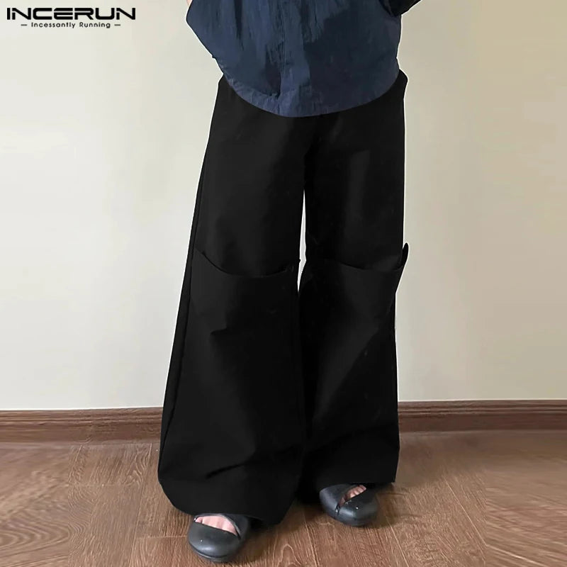 Fashion All-match Men's Pantalons INCERUN Deconstruction Design Solid Pant Casual Simple Male Loose Wide Leg Trousers S-5XL 2024