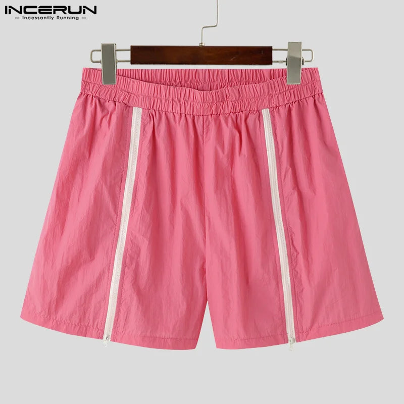 INCERUN 2024 Shorts de style coréen pour hommes Shorts de conception à fermeture éclair légers d'été pour hommes Shorts de loisirs pour hommes Shorts de sport de marche en ville S-5XL