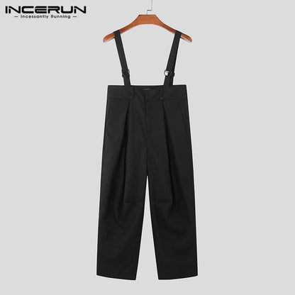 INCERUN 2023 Style coréen Nouvelle salopette pour hommes Couleur unie Combinaisons décontractées à la mode Streetwear tout-match Simple barboteuses S-5XL