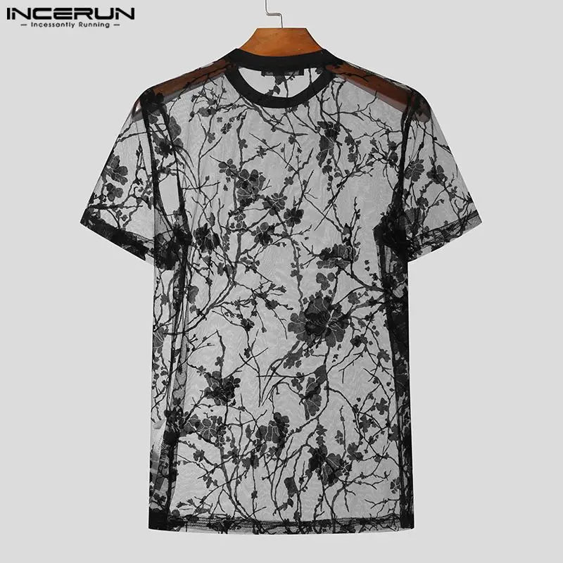 INCERUN Tops 2024 American Style Men's Sexy Personality Printing T-shirts Casual Streetwear O-neck Short Sleeved Camiseta S-5XL