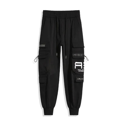 HOUZHOU Cargo Pants Man Summer Fashion Streetwear Hip Hop Black Trousers Male Harajuku Pockets Techwear Cargo Pants Men Hippie