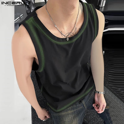 Stylish Casual Style Tops INCERUN Mens Personality Graffiti Printed Vests Summer Streetwear All-match Sleeveless Tank Tops S-5XL