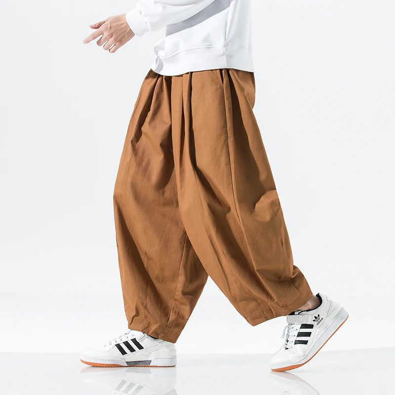 UMI MAO Men Casual Wied Leg Pants Oversized Cotton Trousers Fashionable 2024 Men's Jogging Pants Korean Street Clothing