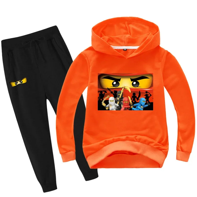 2-14 Spring Autumn Children Clothes Sets Kids Baby Clothes Boys Hoodies Pants 2Pcs Jacket Set Anime Outwear Coat