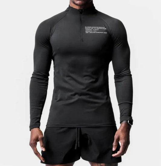 Mens Quick Dry Long Sleeve T-shirt Man Skinny Slim Stretch Sweatshirt Gym Fitness Bodybuilding Tee Tops Running Workout Clothing