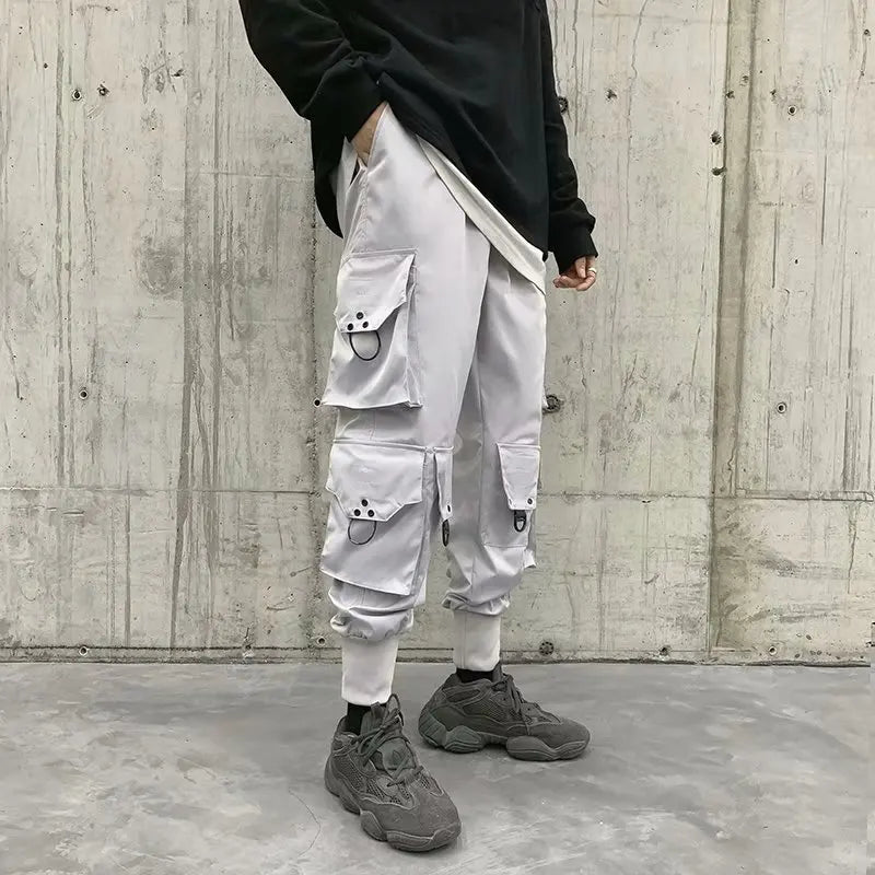 HOUZHOU Cargo Pants Men Techwear Men's Cargo Trousers Streetwear Fashion Harajuku Bottoms Joggers Jogging Japanese Streetwear