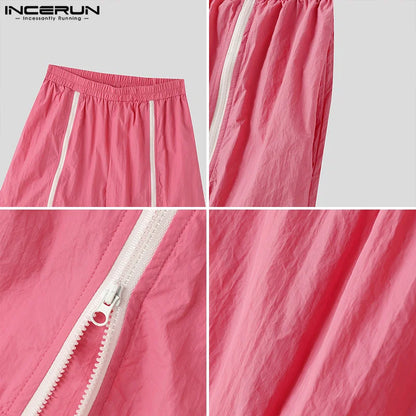 INCERUN 2024 Shorts de style coréen pour hommes Shorts de conception à fermeture éclair légers d'été pour hommes Shorts de loisirs pour hommes Shorts de sport de marche en ville S-5XL