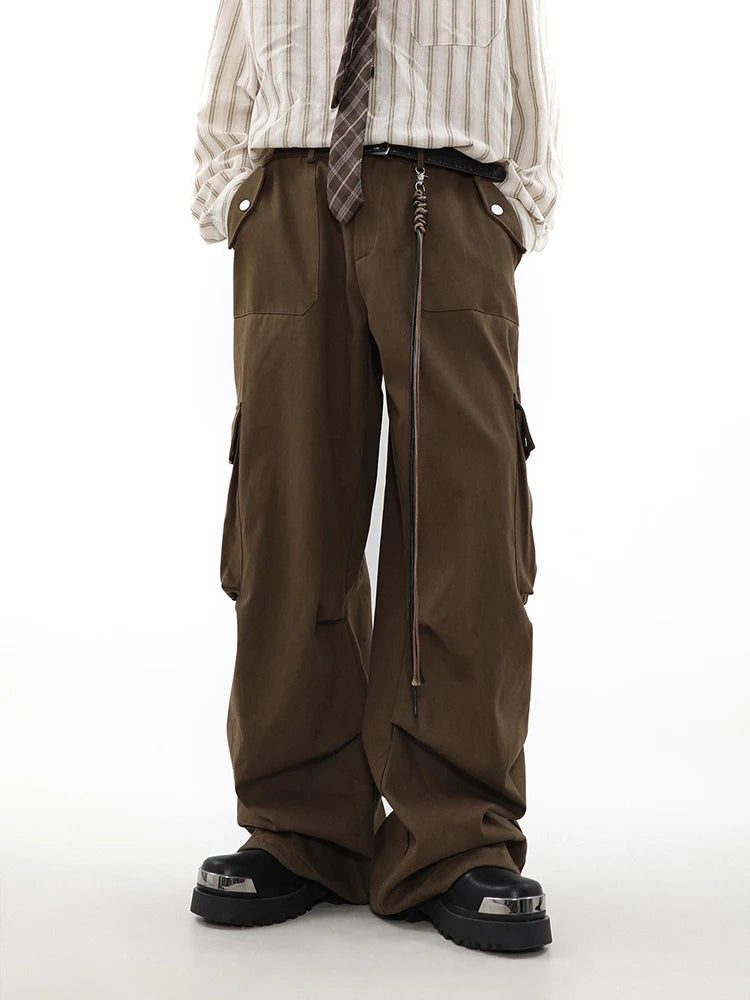 HOUZHOU Pantalon cargo large pour homme, pantalon cargo ample et surdimensionné, style streetwear, hip-hop, printemps