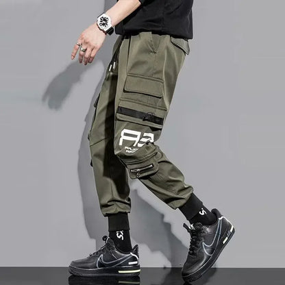 HOUZHOU Cargo Pants Man Summer Fashion Streetwear Hip Hop Black Trousers Male Harajuku Pockets Techwear Cargo Pants Men Hippie