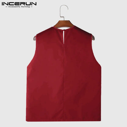 Sexy Stylish Style Tops INCERUN Men Perspective Flower Lace Patchwork Vests Casual Clubwear Thin Sleeveless Tank Tops S-5XL 2024