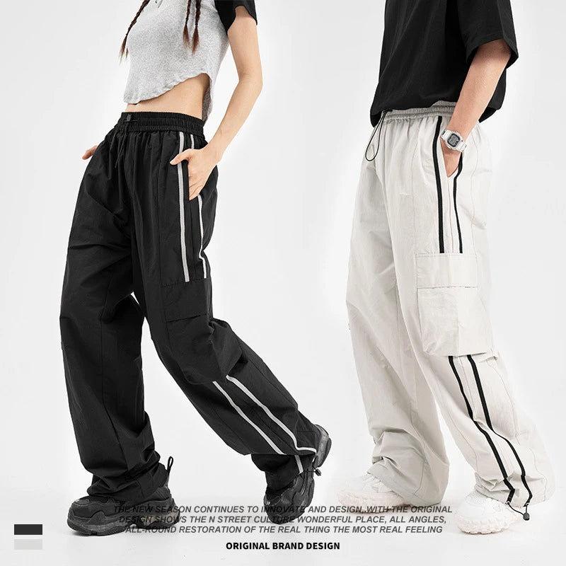 HOUZHOU Baggy Cargo Pants Men Vintage Oversize Joggers Harajuku Streetwear Sweatpants Wide Leg Trousers Male Unisex American