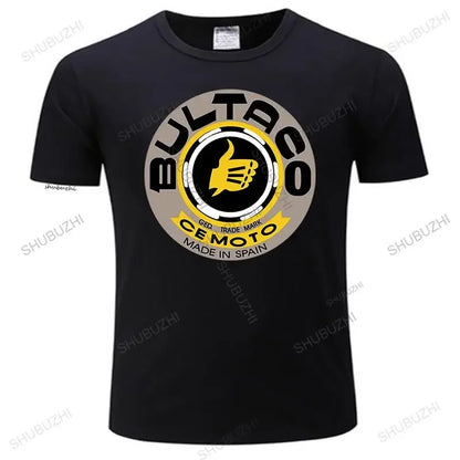 T-shirt d'été classique pour homme, streetwear, de haute qualité, imprimé motos Bultaco Cemoto, unisexe, à la mode, col rond, noir