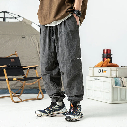 HOUZHOU Techwear Parachute Pants Men Jogging Summer Quick Drying Cargo Trousers Male Loose Casual Outdoor Japanese Streetwear