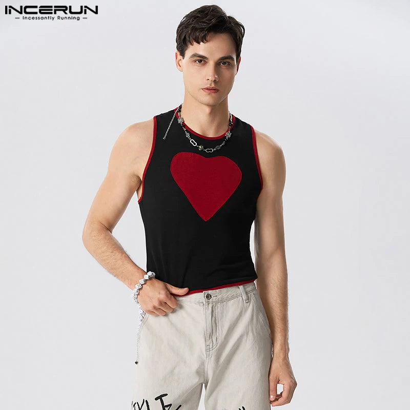 Männer Tank Tops Patchwork Oansatz Ärmelloses Streetwear Fitness Casual Crop Tops 2023 Sexy Unisex Mode Westen Männer S-5XL INCERUN 7