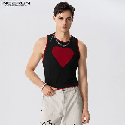 Men Tank Tops Patchwork O-neck Sleeveless Streetwear Fitness Casual Crop Tops 2023 Sexy Unisex Fashion Vests Men S-5XL INCERUN 7