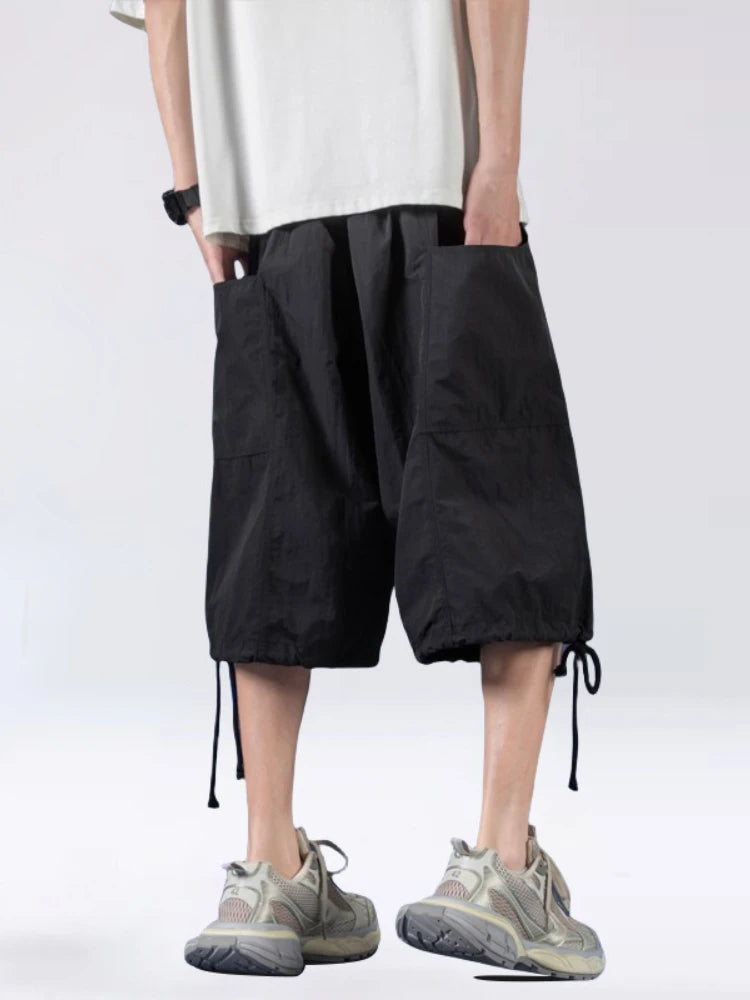 HOUZHOU Pantalons Shorts Larges Hommes Séchage Rapide Plage Hawaïenne Surdimensionnée Joggers Décontractés Coréens Streetwear Baggy Pantalons De Sport Hommes