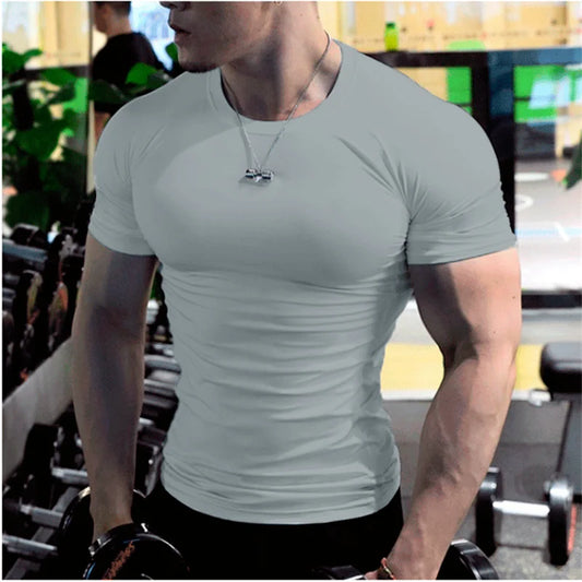 Herren T-Shirt Sommer Kurzarm Rundhals Kurzarm T-Shirt Fitness T-Shirt Fitnessshirt ...