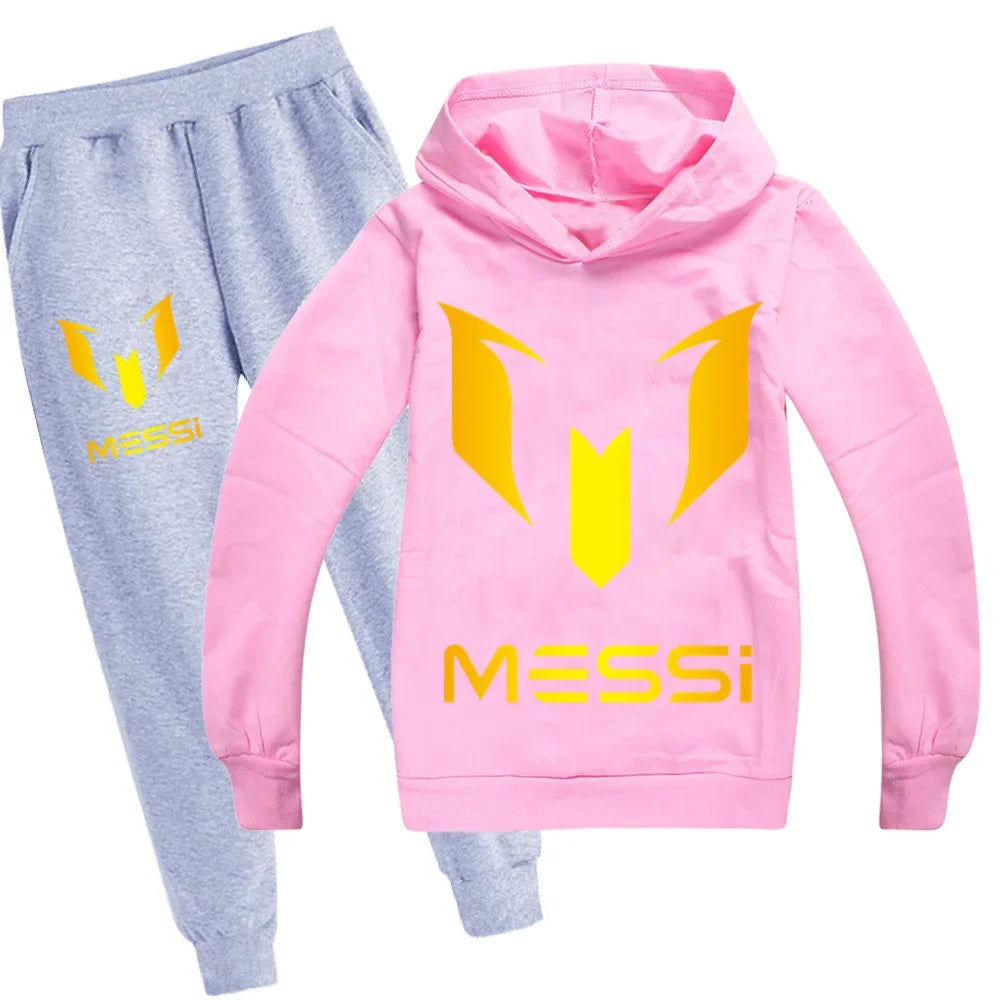 Argentine Football Superstar Girls Clothes Kids Fashion Hoodies Pant Set Kids Spring Autumn Sports Suit Sweater