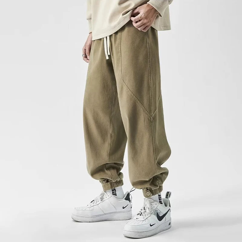 HOUZHOU Japanese Cargo Pants Male Oversize Korean Khaki Outdoor Loose Casual Trousers Big Size Harajuku Streetwear Hip Hop 4XL