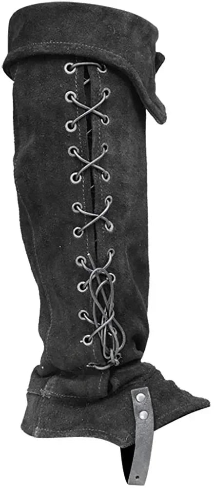 Armure de jambe médiévale gothique punk guerrier viking chevalier bandage bottes étui hommes femmes cosplay chaussures couverture rétro garde-pied