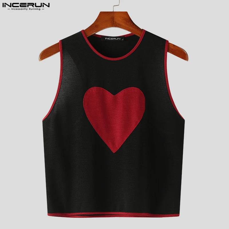 Männer Tank Tops Patchwork Oansatz Ärmelloses Streetwear Fitness Casual Crop Tops 2023 Sexy Unisex Mode Westen Männer S-5XL INCERUN 7