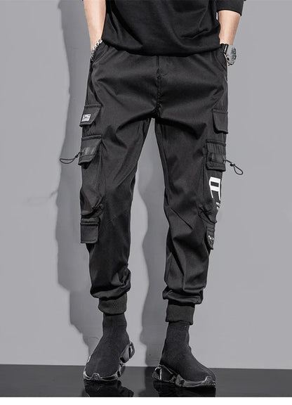 HOUZHOU Cargo Pants Man Summer Fashion Streetwear Hip Hop Black Trousers Male Harajuku Pockets Techwear Cargo Pants Men Hippie