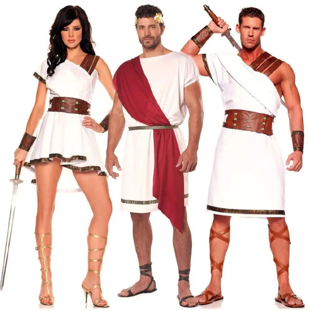 Cosplay Antikes Griechisches Römisches Gladiator-Kostüm-Set für Erwachsene Männer Frauen Halloween Karneval Dress Up Party Römischer Soldat Kostüm