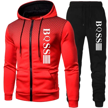 Herrenbekleidung Gepunkteter Sweatshirtanzug Kapuzenpullover und Hosenanzug Herrenmode Anzüge Herren Winterkleidung Neues zweiteiliges Set