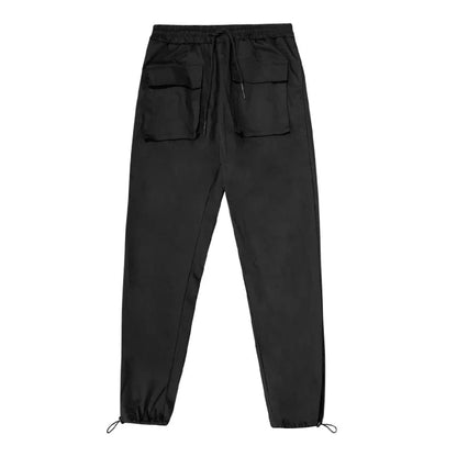 HOUZHOU Parachute Cargo Pants for Men Quick Drying Casual Techwear Black Trousers Male Big Size Summer Streetwear Hip Hop Pocket