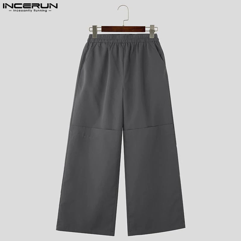 Fashion All-match Men's Pantalons INCERUN Deconstruction Design Solid Pant Casual Simple Male Loose Wide Leg Trousers S-5XL 2024