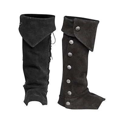 Armure de jambe médiévale gothique punk guerrier viking chevalier bandage bottes étui hommes femmes cosplay chaussures couverture rétro garde-pied