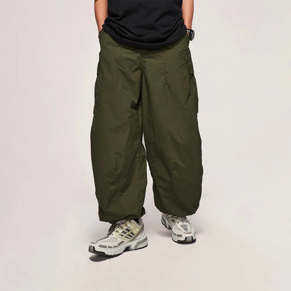 HOUZHOU Baggy Cargo Pants Men Parachute Oversize Cargo Wide Leg Trousers Male Summer Loose Casual Streetwear Hip Hop Pocket