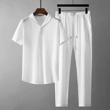 (Hemd + Hose) 2024 Sommer neue Ankunft Männer Mode klassisches Hemd Männer Business Casual Shirts Männer Ein Satz Kleidung Größe M-4XL