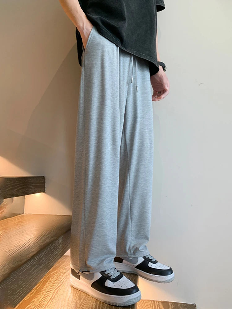 HOUZHOU Graue Jogginghose für Männer Herbst Baggy Fashion Oversize Sporthose Balck Hose Männliche Jogger Streetwear Sportbekleidung