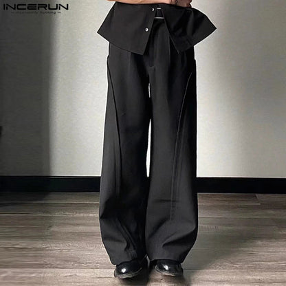 INCERUN 2024 Koreanische Stil Stilvolle Hosen Herren Dekonstruktive Arc Design Hosen Freizeit Streetwear Männlichen Heißer Verkauf Pantalons S-5XL